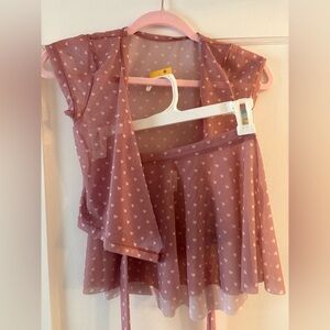 Eleve mesh s/s top and skirt, NWOT, AXS